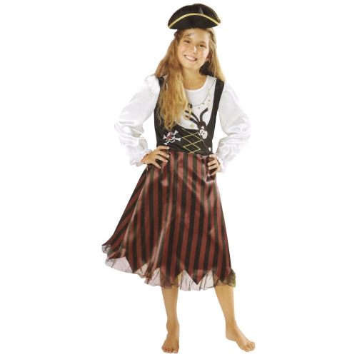 Red and Black Pirate Girl Child Halloween Costume - Medium