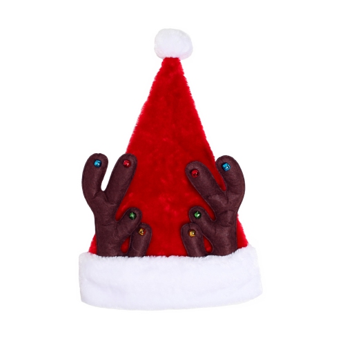 DYNO  48" And White Christmas Santa Hat With Antlers In Red