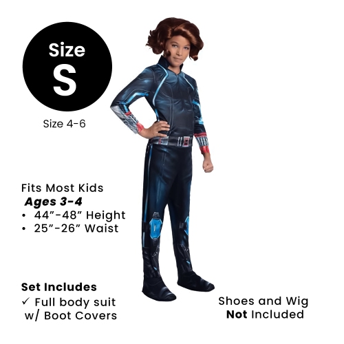 Avengers Age of Ultron Girl's Black Widow Halloween Costume Size Small 4-6
