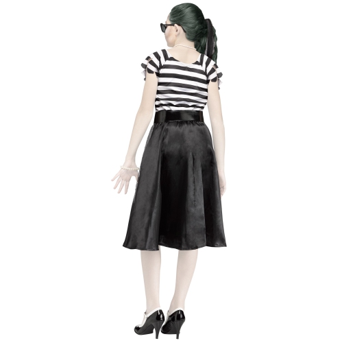 Black and White Sock Hop Zombie Girls Children Halloween Costume - Medium