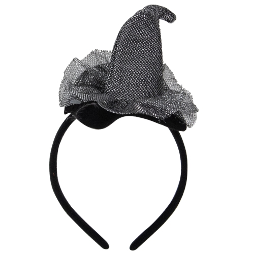 Gray Mesh Witch's Hat Halloween Headband Costume Accessory