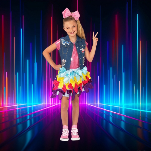RUBIES  Girls Jojo Siwa Child Halloween Costume Size Medium 8-10 In Multicolor