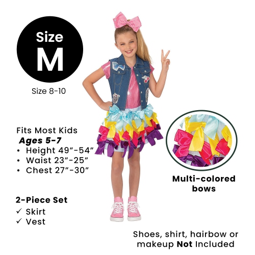 Girls Jojo Siwa Child Halloween Costume Size Medium 8-10