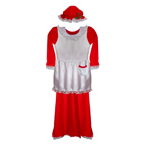 Costume de mère Noël pour femmes, rouge et blanc, taille : Taille standard