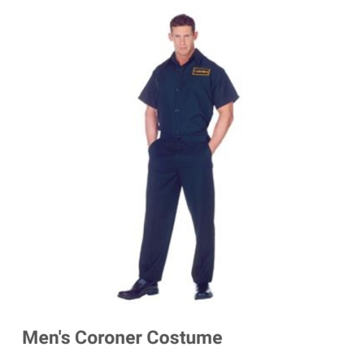 Men's Navy Blue Coroner Halloween Shirt - Size 2XL