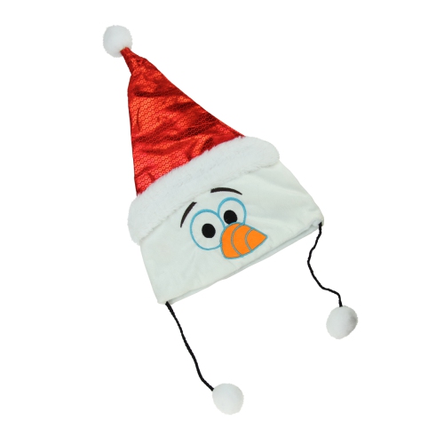 Red and White Frozen Olaf Santa Claus Unisex Child Christmas Hat Costume Accessory - Medium
