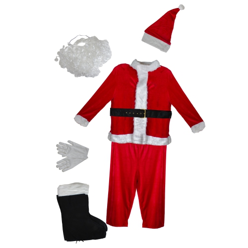 40" Red and White Traditional Santa Claus Men's Christmas Costume Set - Plus Size