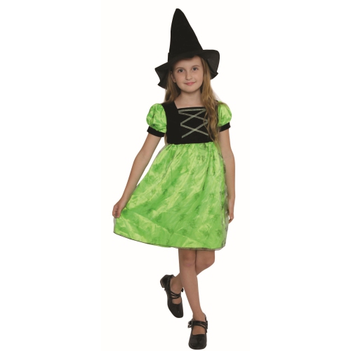 Black and Green Witch Girl Child Halloween Costume - Small