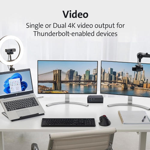 Kensington SD5560T Thunderbolt 3 Dock – 96W Power Delivery, Dual 4K, for Mac, Windows and Surface