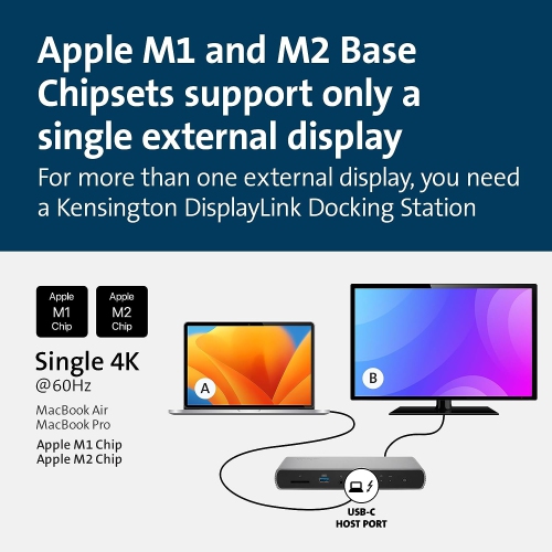 Kensington SD5560T Thunderbolt 3 Dock – 96W Power Delivery, Dual 4K, for Mac, Windows and Surface