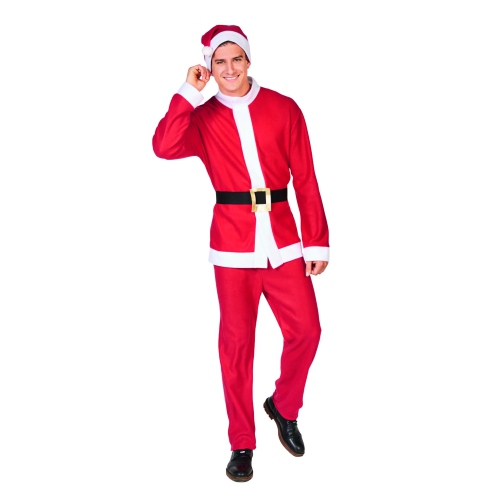 Men's Red and White Santa Claus Christmas Costume Set - Plus Size