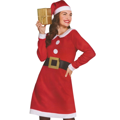 41-Inch Red and White Women's Mrs. Claus Costume Set - Medium