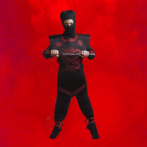 Ninja Boys Children's Halloween Costume - Large 7-9 - Red and Black