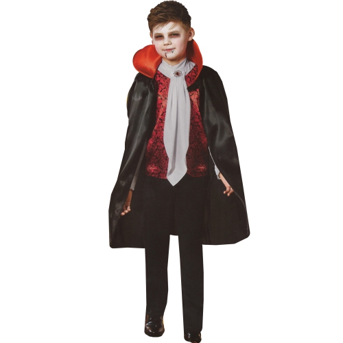 Black and Red Little Vampire Boy Child Halloween Costume - Medium