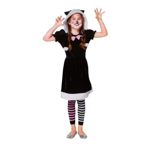 Black and White Girls Cat Children's Halloween Costume - Medium - 4-6 Years