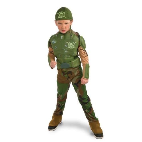 Costume d'Halloween, marine de combat pour enfant, taille grande, 12-14