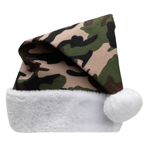 Chapeau de père Noël avec camouflage unisexe pour adulte - Taille unique - Vert et blanc