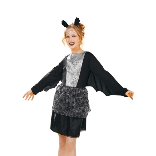 Costume d'Halloween pour filles – vampire noir et argenté – moyen