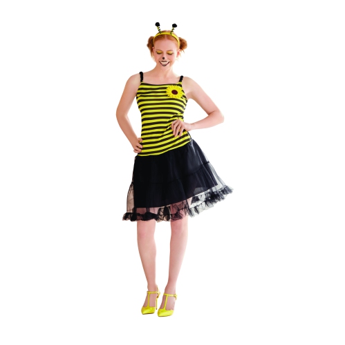 Costume d'Halloween style débardeur Bumblebee pour femme - moyen - Noir et jaune