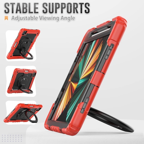 XCRS Rugged Kickstand Cover, Portable Folding Handle Grip 360° Rotating Kickstand Shockproof Hybrid Case for Apple iPad Air, Air 4 (2020)/ iPad Pro