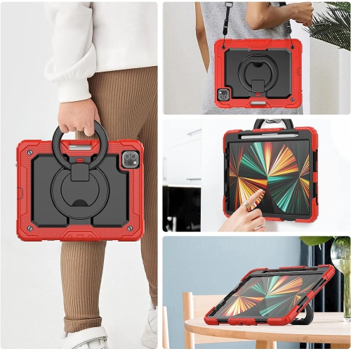 XCRS Rugged Kickstand Cover, Portable Folding Handle Grip 360° Rotating Kickstand Shockproof Hybrid Case for Apple iPad Air, Air 4 (2020)/ iPad Pro