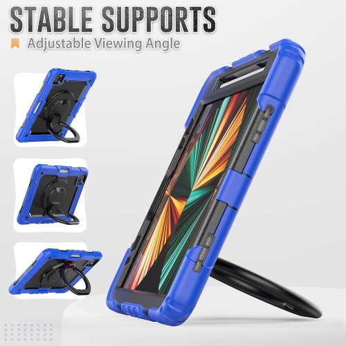 XCRS Rugged Kickstand Cover, Portable Folding Handle Grip 360° Rotating Kickstand Shockproof Hybrid Case for Apple iPad Air, Air 4 (2020)/ iPad Pro