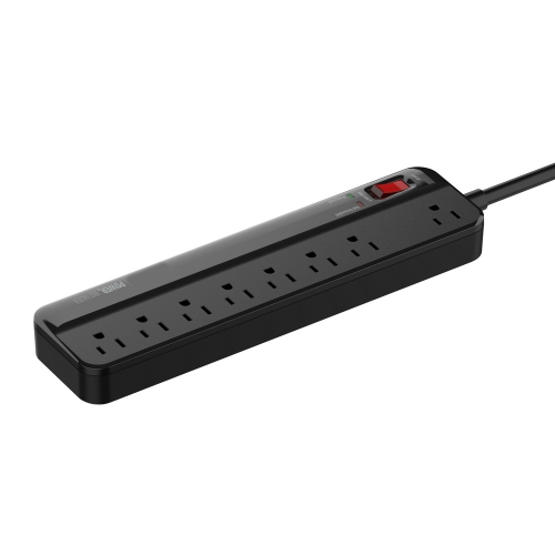 axGear 8 Port Power Bar Surge Protector Power Strip w/ 3 USB /USB-C Port Overload Protection Outlets 6.5 Feet Power Cord