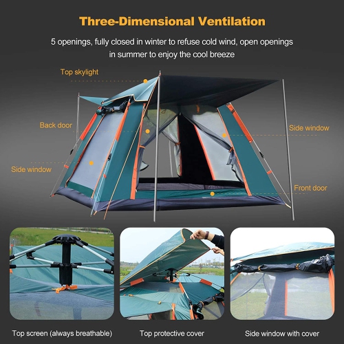Camping Popup Tent Water Resistant Windproof Dome Hiking 5 People Family Easy