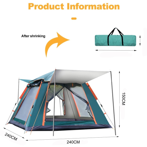 Camping Popup Tent Water Resistant Windproof Dome Hiking 5 People Family Easy