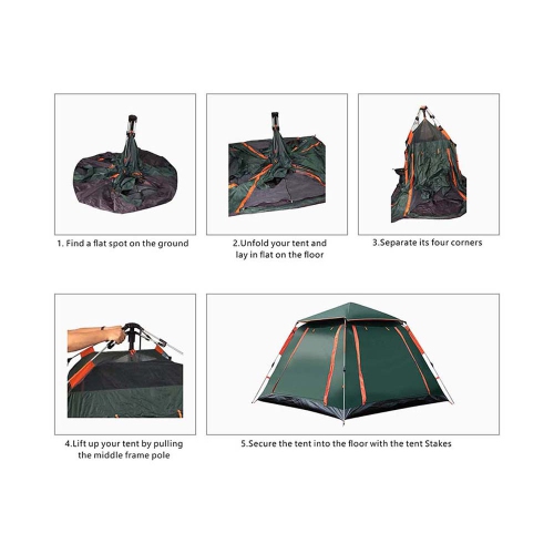Camping Popup Tent Water Resistant Windproof Dome Hiking 5 People Family Easy