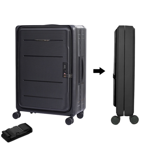 Valise compacte repliable de 24 po repliable avec lampe de voyage d'axGear - Noir