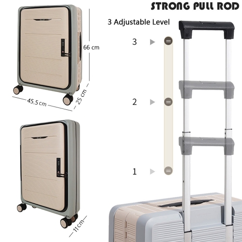 Valise compacte repliable de 24 po repliable avec lampe de voyage d'axGear - Noir