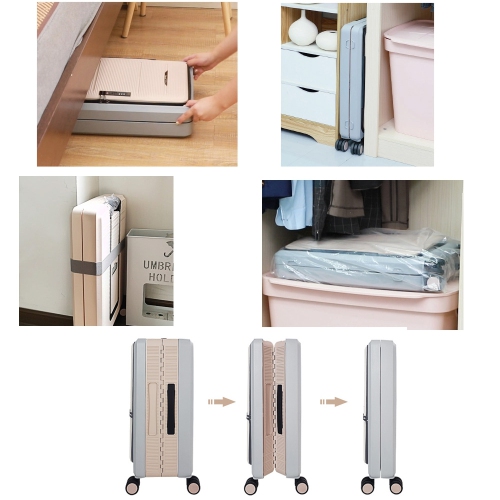 Valise compacte repliable de 24 po repliable avec lampe de voyage d'axGear - Noir