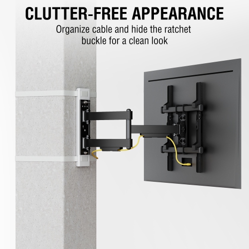 CondoMounts Full Motion SMALL Pillar TV Mount | Gazebo TV Mount | Round & Square TV Post Mount | NO Drill | Holds 80lbs | Fits 32" to 70" TV | Fits