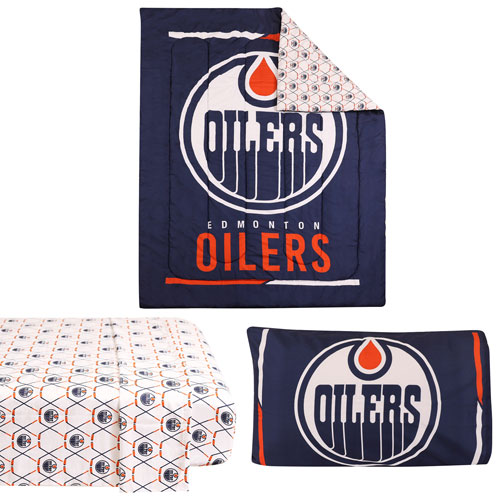 NHL 4-Piece Bed Sheet Set - Twin - Edmonton Oilers