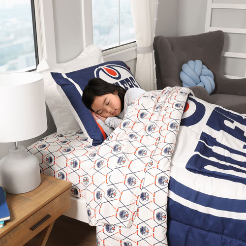 NHL 4-Piece Bed Sheet Set - Twin - Edmonton Oilers