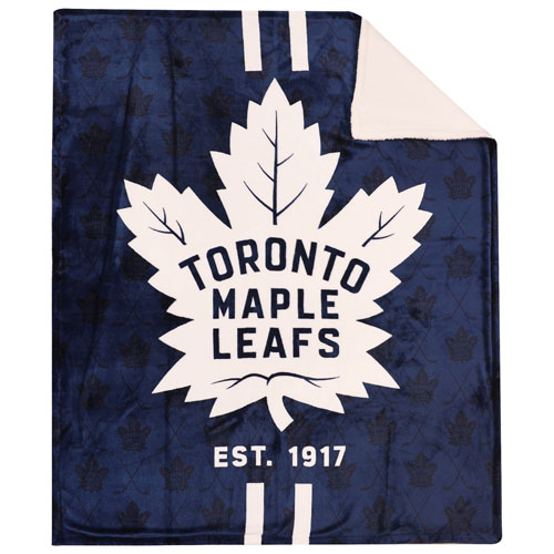 NHL Polyester Sherpa Plush Throw Blanket - 50" x 60" - Toronto Maple Leafs