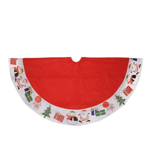 NORTHLIGHT  48" With White Border Christmas Day Fun And Surprise Christmas Tree Skirt In Red