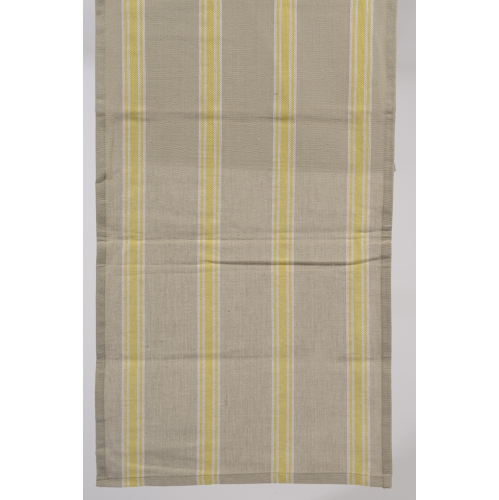 55" x 15.75" Naturelle et Terreuse Brown, White and Yellow Striped Table Runner