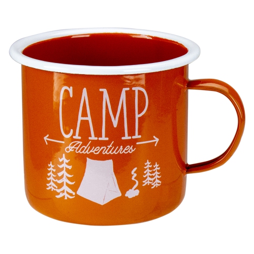 RAZ  5.5" And White Camp Adventures Mug In Orange