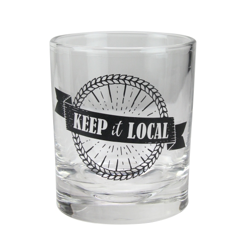 Gobelet en verre avec moule à glaçons sphérique noir de Keep It local - 10 oz