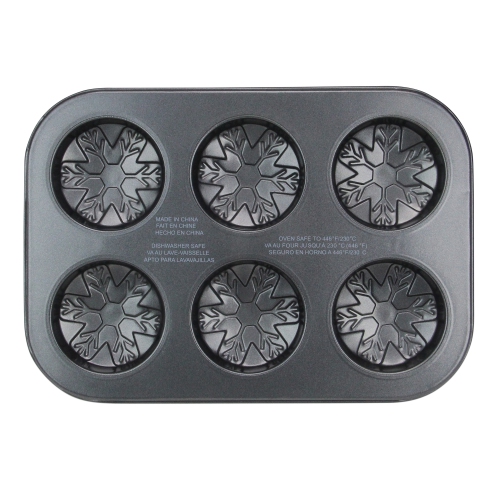 10" Gray Metal Snowflake Baking Pan