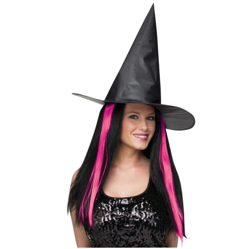FUN WORLD  Women's Witch Hat With Hair Halloween Accessories, - One Size In Multicolor