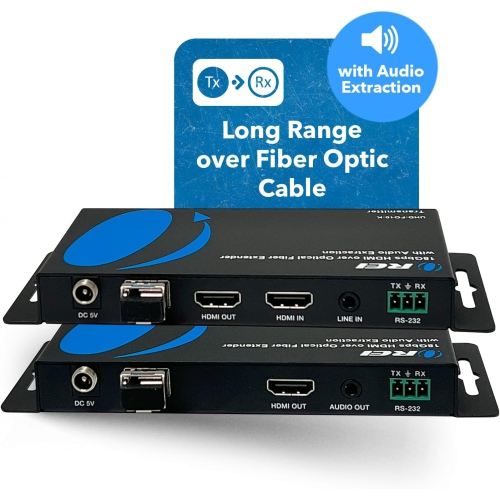 OREI 4K HDMI Over Optical Fiber Extender With Audio Extraction And Bi-Directional IR