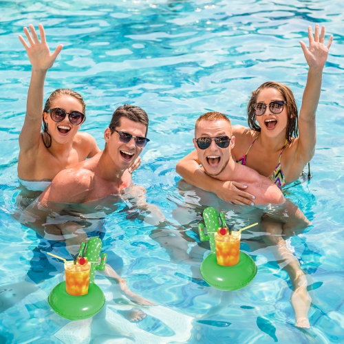 Inflatable Cactus Swimming Pool Floating Drink Holder - 18"