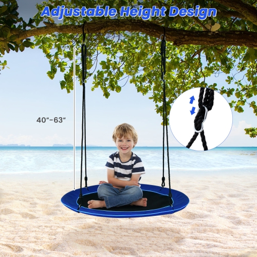 Costway 40" Saucer Tree Swing 660 LBS for Kids Adults Outdoor with LED Lights Rainbow Color/Blue