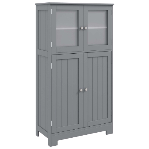 COSTWAY  Bathroom Floor Storage Cabinet Kitchen Cupboard W/doors&adjustable Shelf