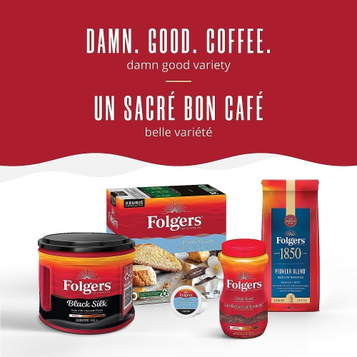 Folgers Vanilla Biscotti Flavoured Coffee, Single-Serve K-Cup Pods For Keurig Coffee Makers, 30 Count