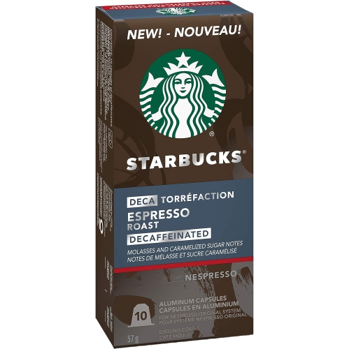 Starbucks by Nespresso Decaf Espresso Roast Nespresso Coffee Capsules, Original Line Compatible, 5 X 10 Nespresso Coffee Pods, 50 Count
