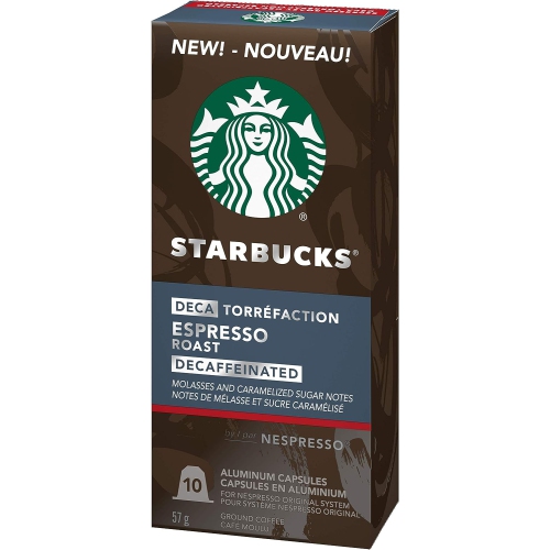 Starbucks by Nespresso Decaf Espresso Roast Nespresso Coffee Capsules, Original Line Compatible, 5 X 10 Nespresso Coffee Pods, 50 Count